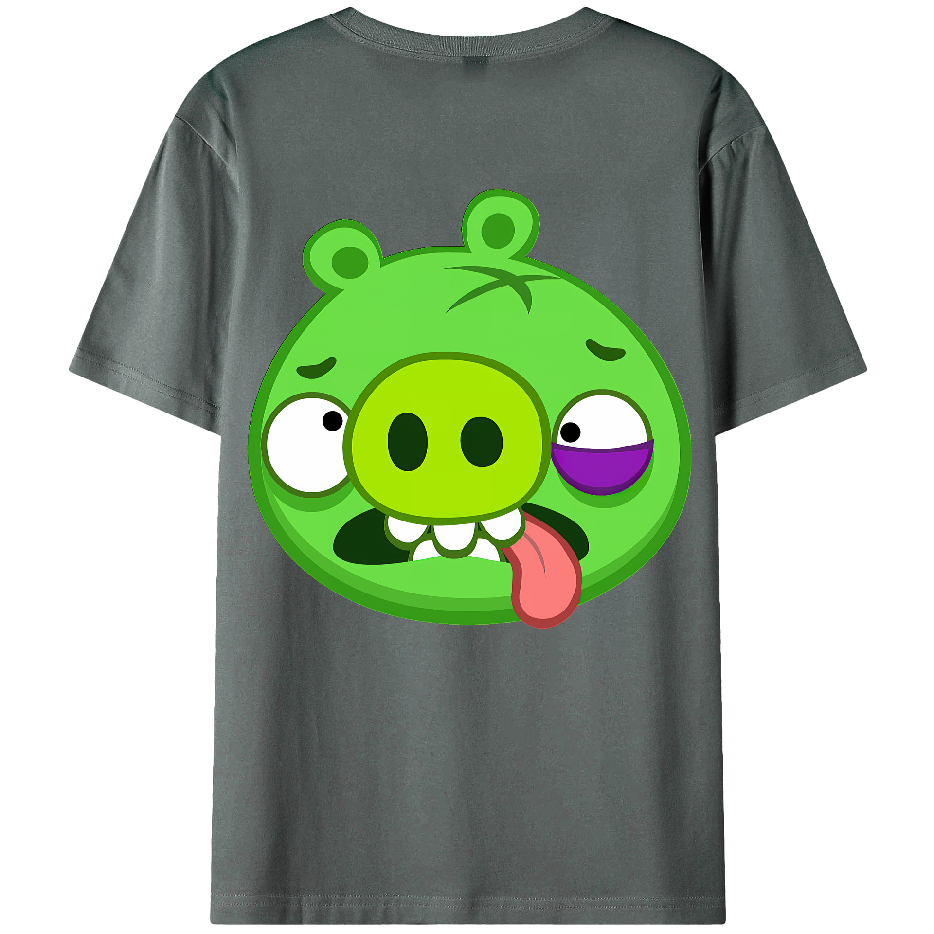 （画像用） Angry Birds アングリーバード 綿100％ メンズ半袖Tシャツ（バックプリント） 通気性